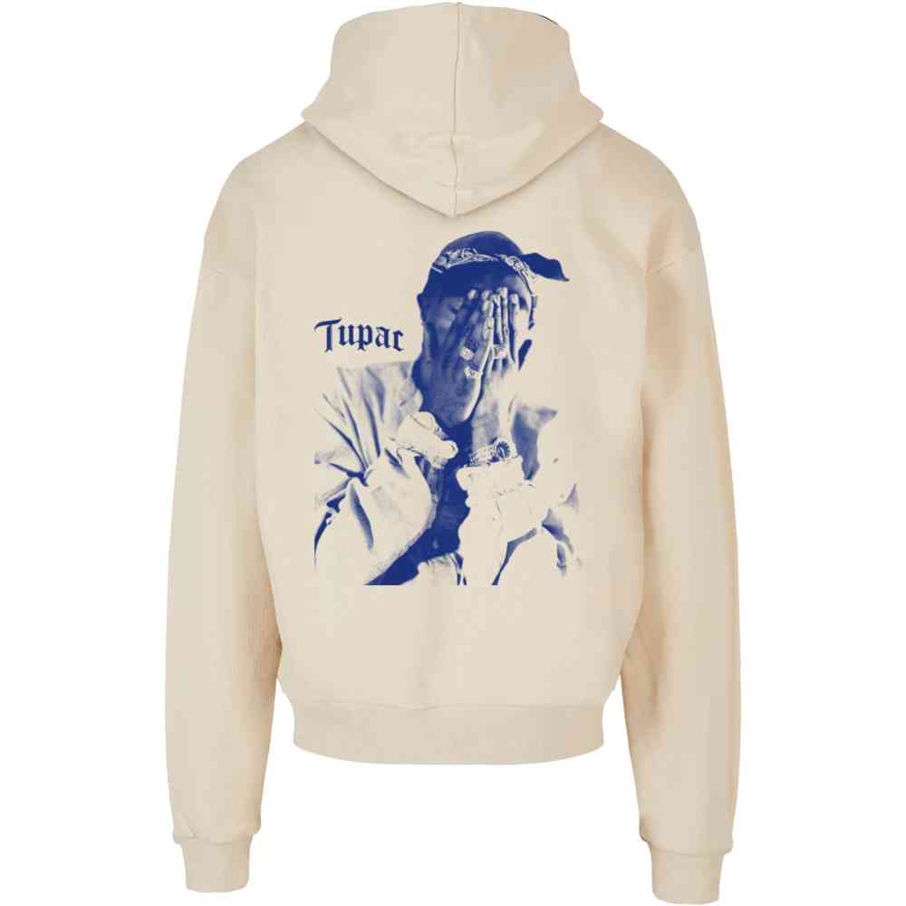 Mister Tee Tupac - Me against the World Ultra Heavy Oversize Hoodie - Beige